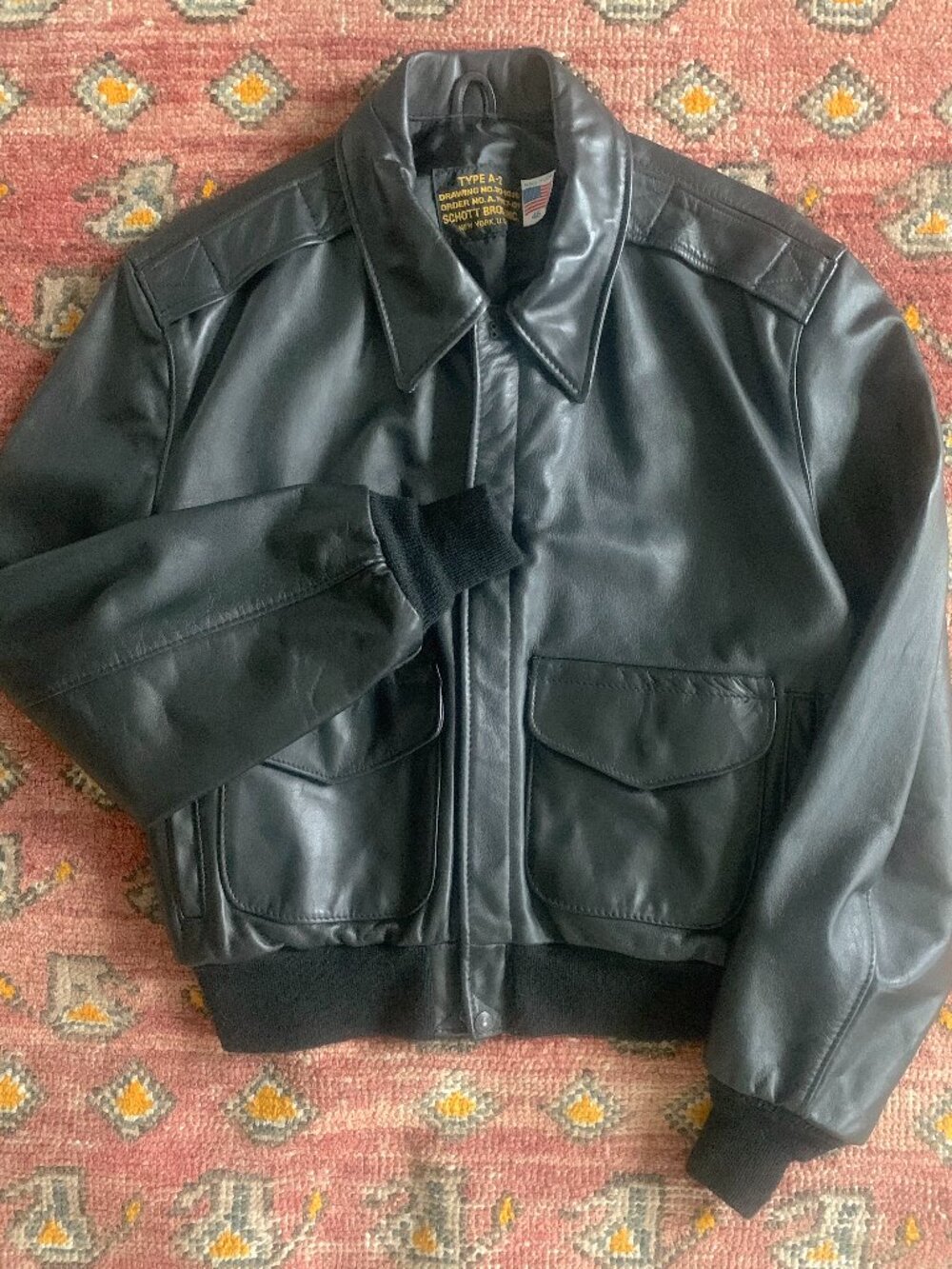 Vintage 90s Type A-2 US Army Air Force Flyers Leather Jacket — 42